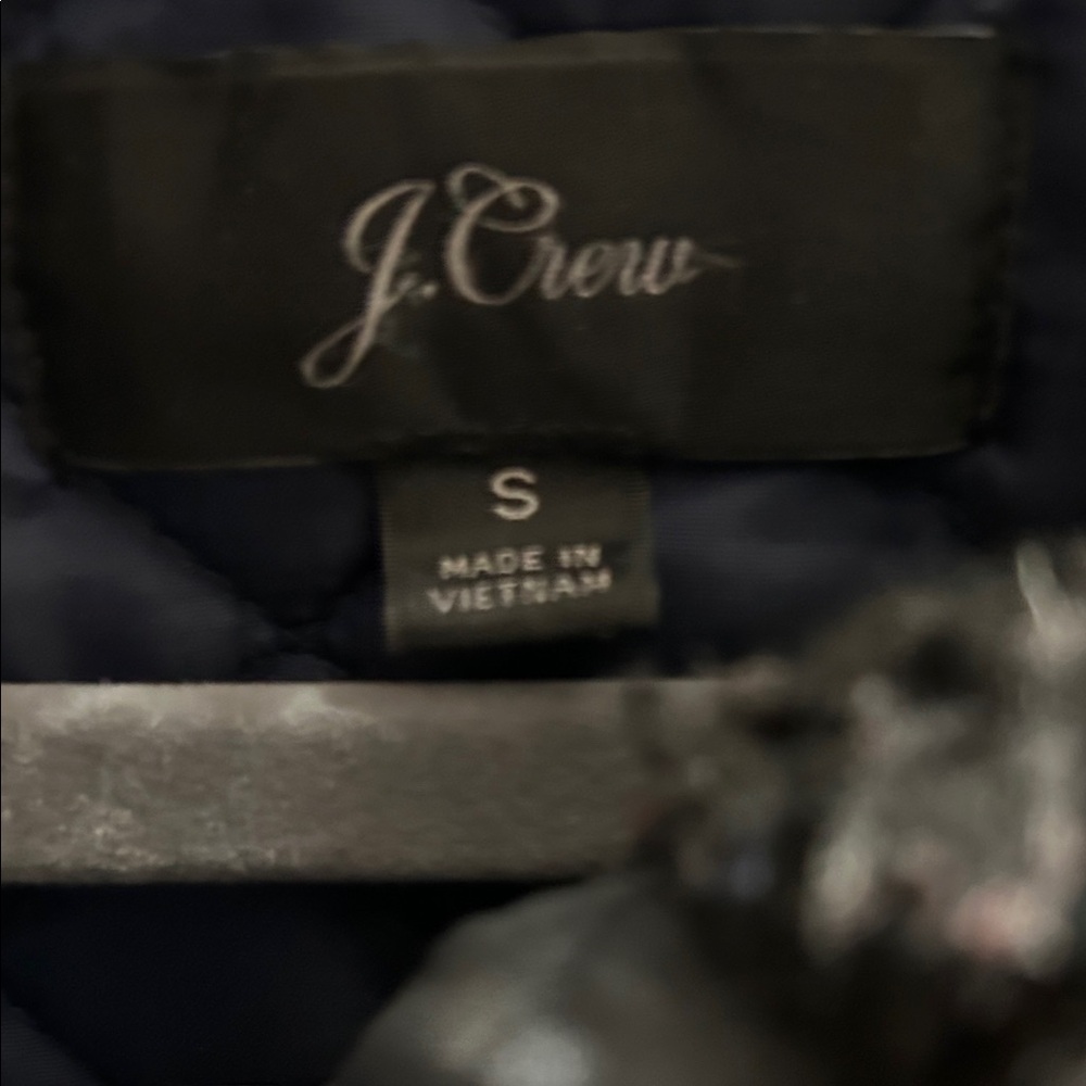 J. Crew Navy Jacket with Fur Trim Hood - Picture 2 of 6